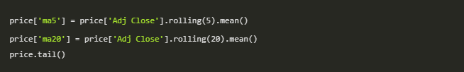 用Python實現股價的簡單移動平均值