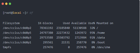 linux 中檢查磁盤空間的 df 命令