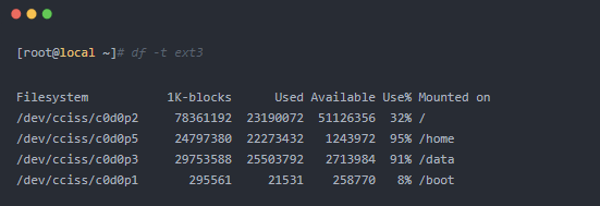 linux 中檢查磁盤空間的 df 命令