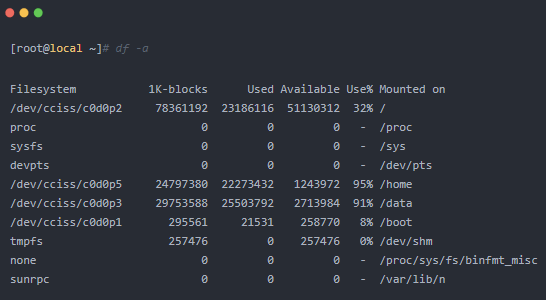 linux 中檢查磁盤空間的 df 命令