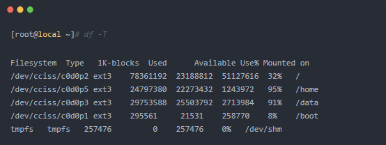 linux 中檢查磁盤空間的 df 命令